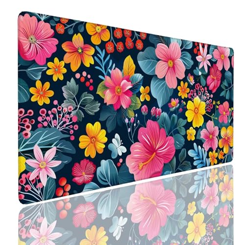 Mauspad XXL 1600x800x4mm Wasserdicht Schreibtischunterlage rutschfeste Speed Gaming Mousepad Flower (13) Groß Desk Mouse Mat Maus Pad, Schreibtisch Unterlage Deko für PC, MacBook, Laptop, Home Office von Generisch