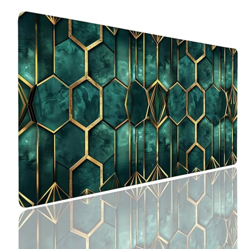 Mauspad XXL 1600x800x4mm Wasserdicht Schreibtischunterlage rutschfeste Speed Gaming Mousepad Golden (9) Groß Desk Mouse Mat Maus Pad, Schreibtisch Unterlage Deko für PC, MacBook, Laptop, Home Office von Generisch