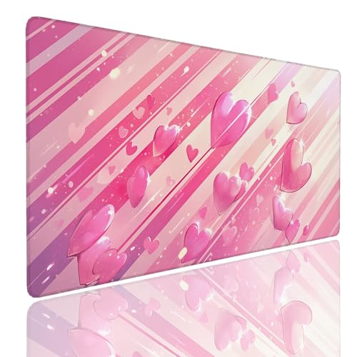 Mauspad XXL 1600x800x4mm Wasserdicht Schreibtischunterlage rutschfeste Speed Gaming Mousepad Heart (2) Groß Desk Mouse Mat Maus Pad, Schreibtisch Unterlage Deko für PC, MacBook, Laptop, Home Office von Generisch
