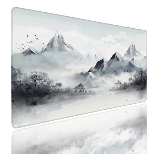Mauspad XXL 1600x800x4mm Wasserdicht Schreibtischunterlage rutschfeste Speed Gaming Mousepad Ink (4) Groß Desk Mouse Mat Maus Pad, Schreibtisch Unterlage Deko für PC, MacBook, Laptop, Home Office von Generisch