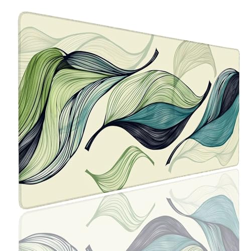 Mauspad XXL 1600x800x4mm Wasserdicht Schreibtischunterlage rutschfeste Speed Gaming Mousepad Leaf (13) Groß Desk Mouse Mat Maus Pad, Schreibtisch Unterlage Deko für PC, MacBook, Laptop, Home Office von Generisch