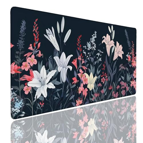 Mauspad XXL 1600x800x4mm Wasserdicht Schreibtischunterlage rutschfeste Speed Gaming Mousepad Lily (1) Groß Desk Mouse Mat Maus Pad, Schreibtisch Unterlage Deko für PC, MacBook, Laptop, Home Office von Generisch