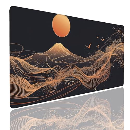 Mauspad XXL 900x600x4mm Wasserdicht Schreibtischunterlage rutschfeste Speed Gaming Mousepad Golden (15) Groß Desk Mouse Mat Maus Pad, Schreibtisch Unterlage Deko für PC, MacBook, Laptop, Home Office von Generisch