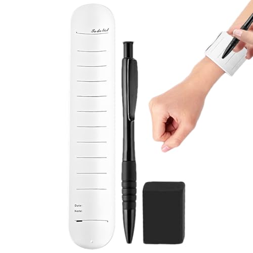 Memo -Handgelenkband, Silicon Memo -Handgelenkbänder | Erinnerungsarmband mit Stift und Radiergummi,Wiederverwendbares Silikon -Armband für tägliche Planer -Studienaufgabeneinkaufsliste Daily Organiza von Generisch
