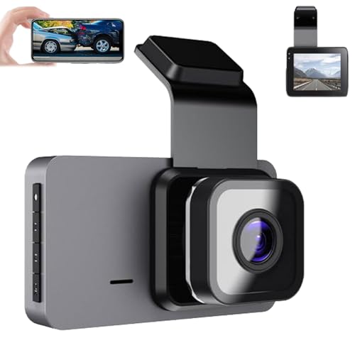Meteor 1776 Dashcam, Meteor 1776 Dashcam mit WLAN und GPS, Kabellose 3-Zoll-Bildschirm-4K-Dual-DashCam für Vorder- und Rückansicht mit 2 Sensoren (Front Camer,HD) von Generisch