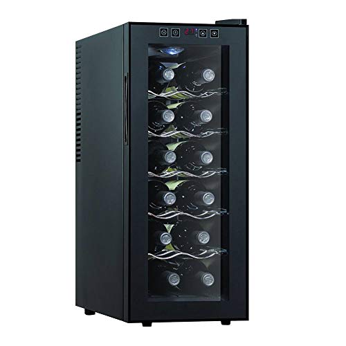 Mini-Bar-Kühlschrank 11-18 ° C Kompromiss mit einstellbarer Temperatur Elegante Kontroll-LED-Lichter, 12 Flaschen Weinkühlgerät in Flasche, für die Party von Mini-Bar-Kühlschrank 11-18 ° C Kompromiss mit einstellbarer Temperatur Elegante Kontroll-LED-Lichter, 12 Flaschen Weinkühlgerät in Flasche, für die Party von von Generisch