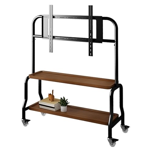 Mobiler TV-Ständer auf Rädern, höhenverstellbar, rollbarer TV-Wagen mit Stahlablage und Aufbewahrungsregal, perfekt für Schlafzimmer, Outdoor, Geschäft und Schule, Braun, 90 x 32 cm Mobiler TV-Ständer auf Rädern, höhenverstellbar, rollbarer TV-Wagen mit Stahlablage und Aufbewahrungsregal, perfekt für Schlafzimmer, Outdoor, Geschäft und Schule, Braun, 90 x 32 cm von Generisch