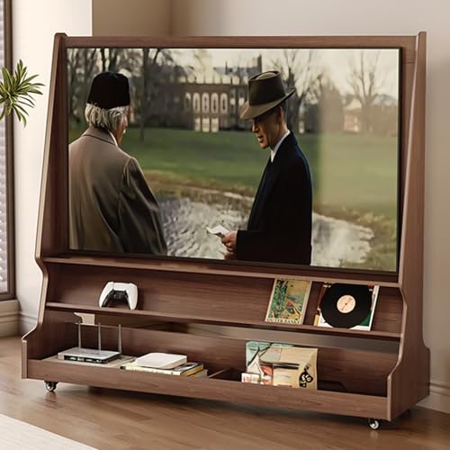 Mobiler TV-Ständer auf Rädern, robuster Rollwagen aus Massivholz, verstellbare Höhe für flexible Betrachtung in jedem Raum Mobiler TV-Ständer auf Rädern, robuster Rollwagen aus Massivholz, verstellbare Höhe für flexible Betrachtung in jedem Raum von Generisch