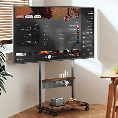 Mobiler TV-Ständer auf Rädern, verstellbarer Rollwagen für 40-85 Zoll Fernseher, tragbarer Boden-TV-Wagen mit Stauraum, universeller höhenverstellbarer TV-Ständer für Zuhause und Büro Mobiler TV-Ständer auf Rädern, verstellbarer Rollwagen für 40-85 Zoll Fernseher, tragbarer Boden-TV-Wagen mit Stauraum, universeller höhenverstellbarer TV-Ständer für Zuhause und Büro von Generisch