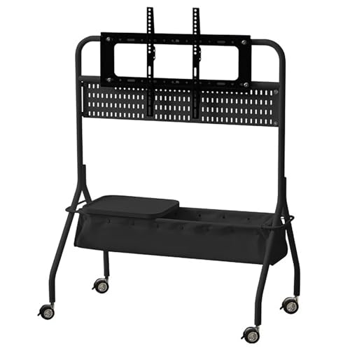 Mobiler TV-Ständer auf Rädern für 101,6-190,5 cm (40-75 Zoll) Fernseher, höhenverstellbar, rollbarer TV-Wagen mit Aufbewahrung, tragbare Bodenhalterung für Wohnzimmer und Schlafzimmer, schwarzes von Generisch