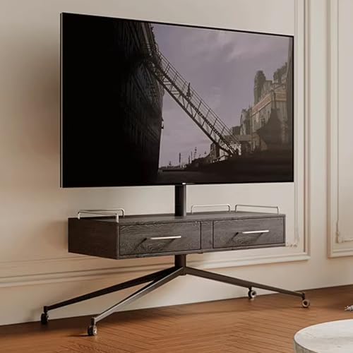 Mobiler TV-Ständer auf Rädern für 55-75-Zoll-Fernseher, höhenverstellbarer Rollwagen mit Aufbewahrung, tragbarer Boden-TV-Ständer für Schlafzimmer, Wohnzimmer und Büro, Schwarz Mobiler TV-Ständer auf Rädern für 55-75-Zoll-Fernseher, höhenverstellbarer Rollwagen mit Aufbewahrung, tragbarer Boden-TV-Ständer für Schlafzimmer, Wohnzimmer und Büro, Schwarz von Generisch