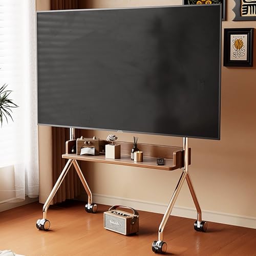Mobiler TV-Ständer für 101,6 - 190,5 cm (40-75 Zoll) große Fernseher, verstellbarer Rollwagen mit Rollen und Ablage, robuste Bodenhalterung für bis zu 50 kg, perfekt für Zuhause und Büro von Generisch