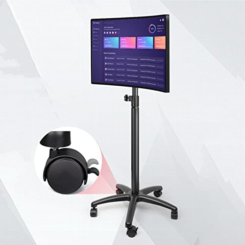 Mobiler TV-Ständer für 30,5-68,6 cm Bildschirme, rollender Monitor, Bodenständer mit Rädern, höhenverstellbare TV-Halterung, ± 45° Winkeleinstellung, perfekt für Zuhause und Büro von Generisch