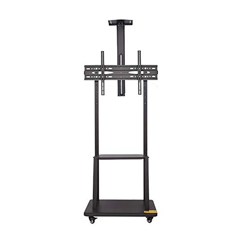 Mobiler TV-Ständer mit Rädern für 81,3 cm - 254 cm (32 - 100 Zoll) LCD-, LED-OLED-Plasma- höhenverstellbarer Wagen, hält bis zu 80 kg, inklusive Tablett, perfekt für Zuhause oder Büro von Generisch