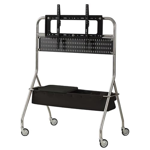 Mobiler TV-Ständer mit Rollen, höhenverstellbar, Rollwagen für 40-80 Zoll Fernseher, inklusive Aufbewahrungskorb & perforiertes Brett, stilvolles schwarzes Design Mobiler TV-Ständer mit Rollen, höhenverstellbar, Rollwagen für 40-80 Zoll Fernseher, inklusive Aufbewahrungskorb & perforiertes Brett, stilvolles schwarzes Design von Generisch