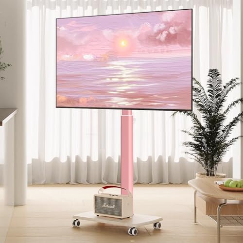 Mobiler TV-Ständer mit Rollen, höhenverstellbar und drehbares Design für einfache Sicht in jedem Raum von Generisch