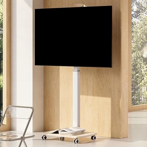 Mobiler TV-Wagen mit Rädern, höhenverstellbarer Rollständer für 32-85 Zoll Fernseher, 30° schwenkbar, tragbarer TV-Bodenständer, weiße TV-Halterung auf Rädern Mobiler TV-Wagen mit Rädern, höhenverstellbarer Rollständer für 32-85 Zoll Fernseher, 30° schwenkbar, tragbarer TV-Bodenständer, weiße TV-Halterung auf Rädern von Generisch