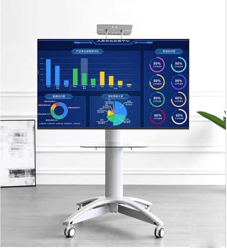 Mobiler TV-Wagen mit Rädern, tragbarer rollbarer TV-Ständer für 81,3 cm bis 177,8 cm (32 bis 70 Zoll) LCD-/LED-Fernseher, verstellbare Höhe, stabile Bodenhalterung, einfache Mobilität für Zuhause und von Generisch
