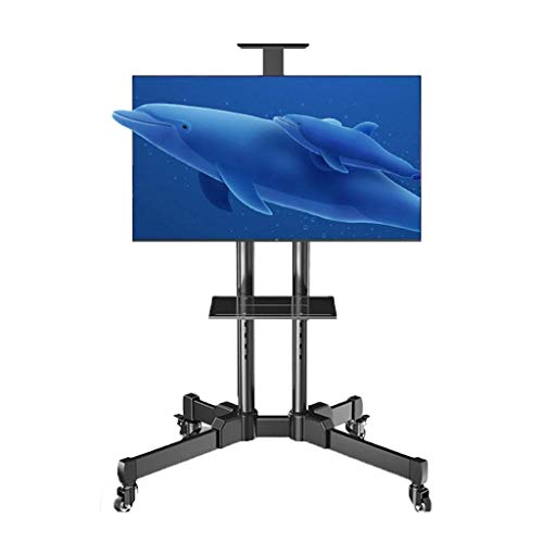 Mobiler Universal-TV-Ständer mit rollenden Rädern, höhenverstellbarer TV-Wagen für 81,3 cm - 165,1 cm (32 - 65 Zoll) LCD-, LED-Plasma-Bildschirme, TV-Bodenständer mit Ablageflächen, leicht zu von Generisch