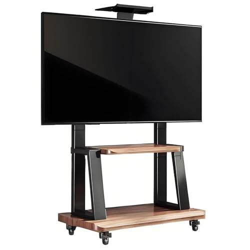 Mobiler rollbarer TV-Ständer, höhenverstellbar, TV-Wagen mit Ablage, Universal-TV-Ständer für 32-80-Zoll-Fernseher, 150 kg Kapazität, perfekt für Wohnzimmer, Schwarz Mobiler rollbarer TV-Ständer, höhenverstellbar, TV-Wagen mit Ablage, Universal-TV-Ständer für 32-80-Zoll-Fernseher, 150 kg Kapazität, perfekt für Wohnzimmer, Schwarz von Generisch