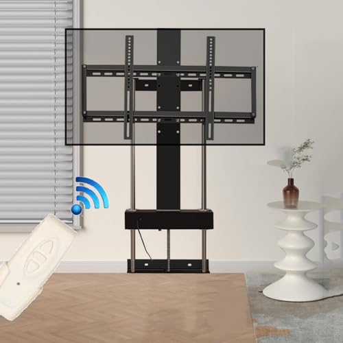 Motorisierter LCD-TV-Ständer, verstellbare Bodenhalterung für 94-190,5 cm (37-75 Zoll) große Fernseher, Teleskophalterung mit Fernbedienung, max. VESA 600 x 400 mm, einfache Installation, 860–1560 mm von Generisch