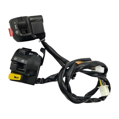 Motorrad-Lampenknopf-Baugruppe,Lenkerknopf für Motorrad, Tastensteuerungs-Bausatz für Lautsprecher und Lampe, Vielseitige Ersatzteile für die Motorradknopfbaugruppe für Motorräder von Generisch