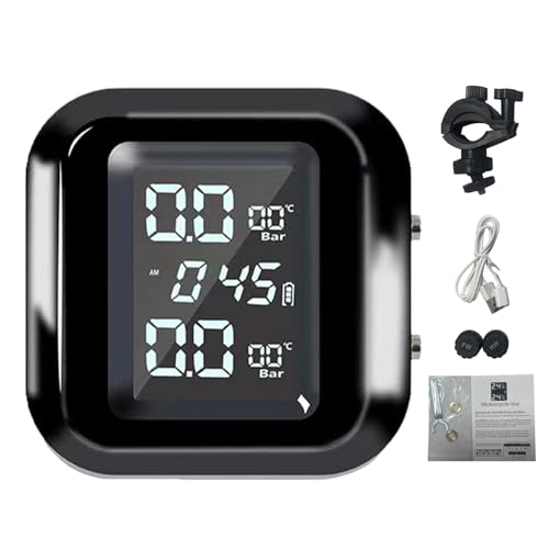 Motorrad -TPMS -Monitor - Drahtloser Reifenalarm, digitaler Druckanzeige | Magnetisches Ladesensorsystem, wasserdichte Reifentemperaturmessgeräte, Warnwerkzeuge für hohe Genauigkeit für sichere Pendel Motorrad -TPMS -Monitor - Drahtloser Reifenalarm, digitaler Druckanzeige | Magnetisches Ladesensorsystem, wasserdichte Reifentemperaturmessgeräte, Warnwerkzeuge für hohe Genauigkeit für sichere Pendel von Generisch