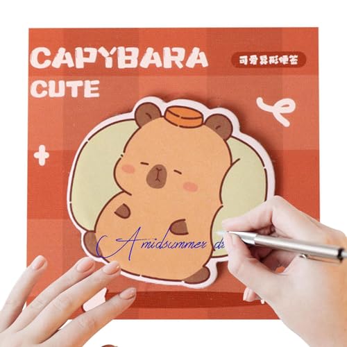 Niedliche Haftnotizen Set, 30 Blatt Cartoon Tier Capybara Haftnotizen, Kühlschrank Haftnotizen, Leicht Abnehmbare Notizblöcke, Klassenzimmerbedarf, Schulbedarf für Schüler Lehrer von Generisch
