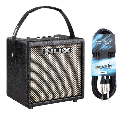 Nux Mighty 8BT MK2 Tragbarer Modeling Gitarrenverstärker mit Bluetooth + keepdrum Klinkenkabel von Generisch
