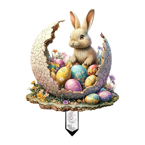 # Osterei Hase Ostern Acryl Garten Outdoor Garten Multi Egg Osterbecher im Acryl Outdoor Gartenskulptur eingefügt dekorative Gartenrequisiten (D, A) von Generisch