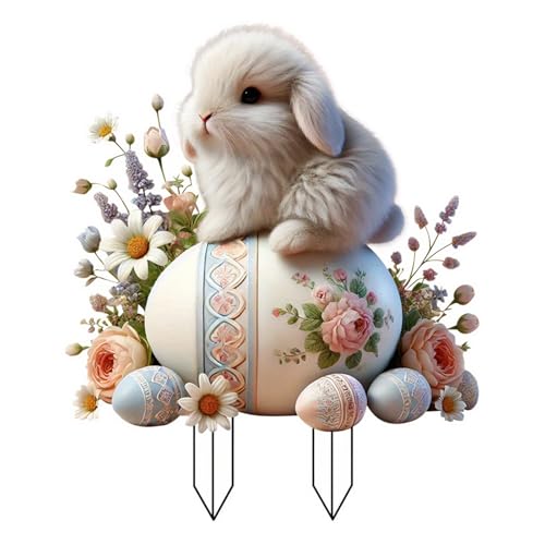 # Ostereier Hase Ostern Acryl Garten Outdoor Garten Multi Egg Osterbecher im Acryl Outdoor Gartenskulptur eingefügt dekorative Gartenrequisiten (A, A) von Generisch