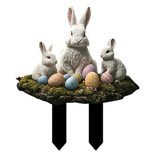 # Ostereier Hase Ostern Acryl Garten Outdoor Garten Multi Egg Osterbecher im Acryl Outdoor Gartenskulptur eingefügt dekorative Gartenrequisiten (C, A) von Generisch