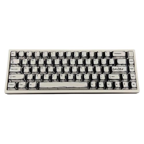 PBT Comic Style Tastenkappen Profil Komplettset 141 Tasten Tastenkappen Geeignet MX Switches Tastatur für mechanische von Generisch