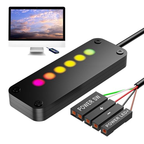 PC Power Button Erweiterung - LED Licht Power Button | Desktop-Schalter mit Power-Taste für PC, bequeme Einschalttaste, praktisches Zubehör für von Generisch