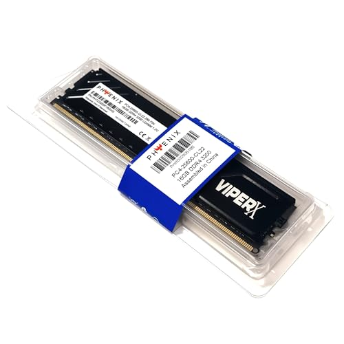 PHOENIX VIPERX RAM 16GB MIT KÜHLER (1x16GB) DDR4 3200MHz UDIMM PC4-25600 CL22 288PIN 1,2V DESKTOP SPEICHER KOMPATIBEL MIT INTEL/AMD von Generisch