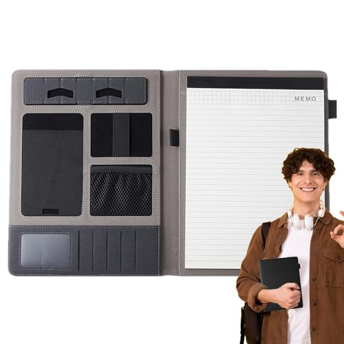 Padfolio-Organizer, Lebenslauf-Ordner, Notizblock im Lieferumfang enthalten, professioneller PU-Leder-Padfolio-Dokumenten-Organizer für Lebenslauf, Tablet, Telefon Padfolio-Organizer, Lebenslauf-Ordner, Notizblock im Lieferumfang enthalten, professioneller PU-Leder-Padfolio-Dokumenten-Organizer für Lebenslauf, Tablet, Telefon von Generisch