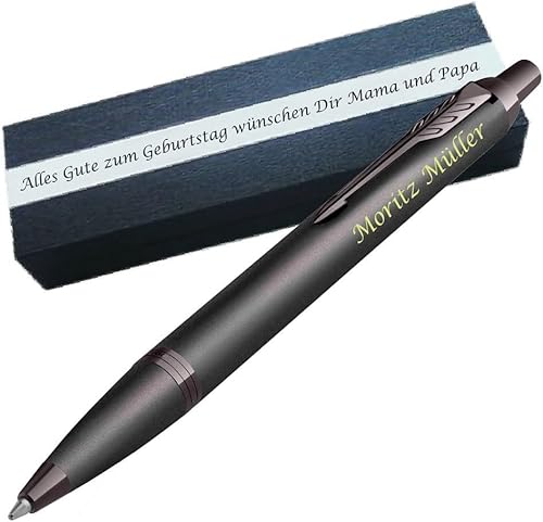 P A R K E R IM Professionell Mono Bronze Kugelschreiber mit Gravur | Personaliserter Kugelschreiber mit Laser-Gravur | Stift mit Wunschnamen graviert | Gravur Symbole möglich PS157Box2 von Generisch