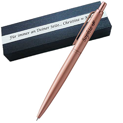 Parker Jotter XL Monochrome Rosegold GT Kugelschreiber mit Gravur als Geschenk & Symbol mit Geschenkverpackung Gravur für Geburtstag Jubiläum Abschluss Prüfung PS84Box2 von Generisch