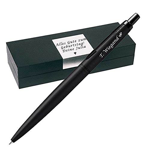 Parker Premium Black Jotter XL Monochrome Kugelschreiber mit Gravur Kugelschreiber mit Gravur als Geschenk & Symbol mit Geschenkverpackung Gravur für Geburtstag Jubiläum Abschluss Prüfung PS88 von Generisch