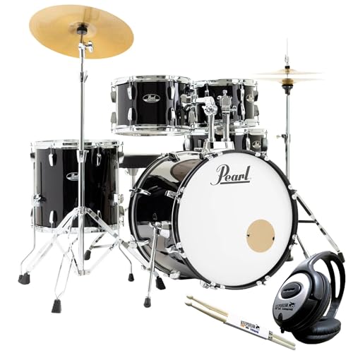 Pearl Roadshow RS505C C31 Black Schlagzeug Drumset + keepdrum Drumsticks und Kopfhörer von Generisch