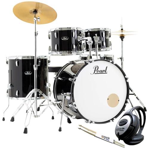 Pearl Roadshow RS525SC/C31 Jet Black komplettes Schlagzeug Drumset + keepdrum Drumsticks und Kopfhörer von Generisch