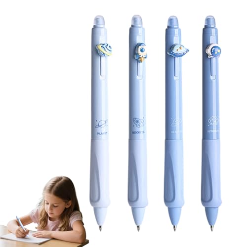 Pen Erasable Student Retractable Writing Tool, 4X Refillable Ink Pens, 5.39 Inches, Smooth Grip Comfortable Stationery for Kids Child Girl Boy Homework Note Taking School Supplies von Generisch