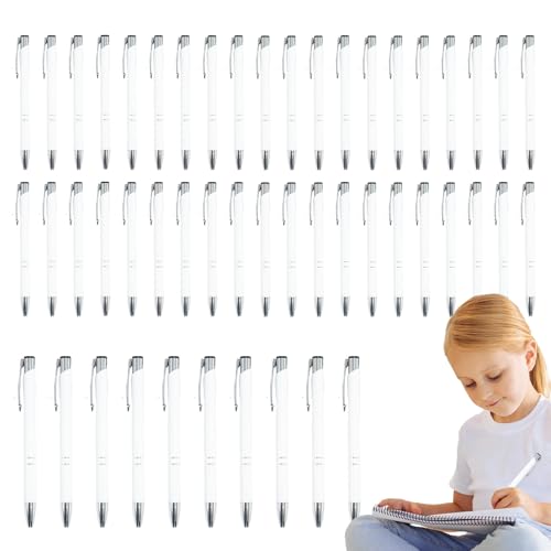 Personalisierte Kugelschreiber, 50 x Metall-Kugelschreiber, multifunktionale, modische Klickstifte, Schreibwaren mit silbernem Clip, Schreibstift für Geschäftsleute, Studenten, Lehrer Personalisierte Kugelschreiber, 50 x Metall-Kugelschreiber, multifunktionale, modische Klickstifte, Schreibwaren mit silbernem Clip, Schreibstift für Geschäftsleute, Studenten, Lehrer von Generisch