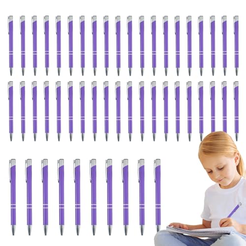 Personalisierte Kugelschreiber, 50 x Metall-Kugelschreiber, multifunktionale, modische Klickstifte, Schreibwaren mit silbernem Clip, Schreibstift für Geschäftsleute, Studenten, Lehrer Personalisierte Kugelschreiber, 50 x Metall-Kugelschreiber, multifunktionale, modische Klickstifte, Schreibwaren mit silbernem Clip, Schreibstift für Geschäftsleute, Studenten, Lehrer von Generisch