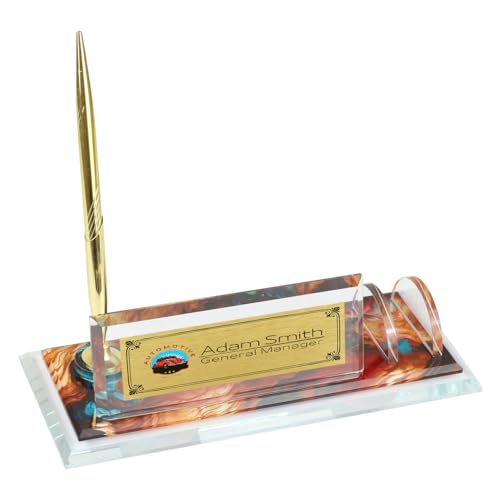 Personalisierter Namenshalter für den Schreibtisch mit Stift und Visitenkartenhalter KMI484 von Generisch