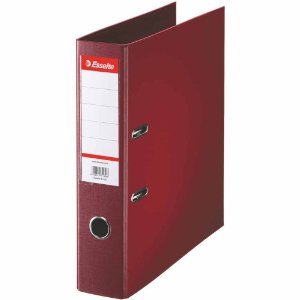 Plastik Ordner Standard, DIN A4, 75 mm (Breit 75 mm, Bordeaux, 10er Pack) von Generisch