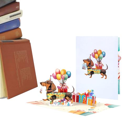 Pop-up Geburtstagskarte,Lustige Hund Geburtstagskarte - Partygeschenke Für Kinder Sohn Tante Mutter Tochter Freund Freundin von Generisch