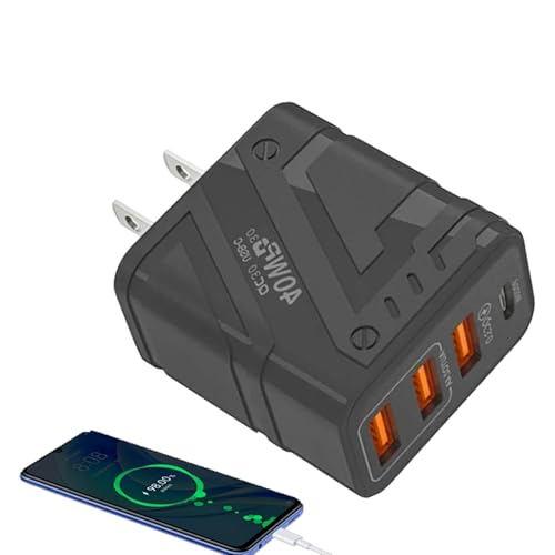 -Port -Ladegerät -Adapterblock - Schnelllade USB -Wandstecker, Rapid 40W Power | Tragbare Reisebereich Station, Smartphone, Smartwatch, Mobile Electronics, Leichtgewicht, Zuhause, Büro, langlebi von Generisch