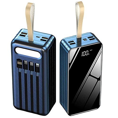 Powerbank Schnellladung, Power Bank Fast Pack 80.000 mAh Powerbank, große Kapazität mit eingebauten 4 Kabeln und 7 Anschlüssen, schnelles Pa von Generisch