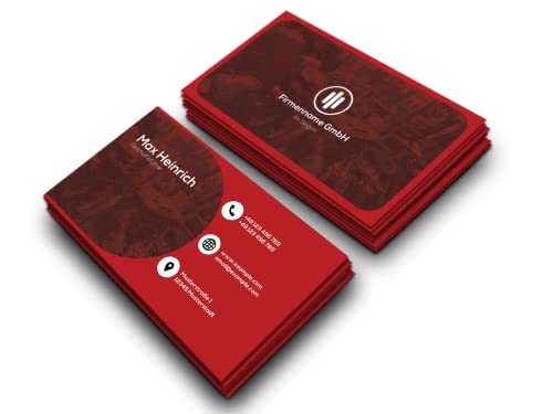 Premium Visitenkarten personalisiert (85x55mm), Premium Papier, hochwertiger Druck, hohe Qualität, selbst gestalten für Business, Unternehmen, Startup & privat (Red City) von Generisch